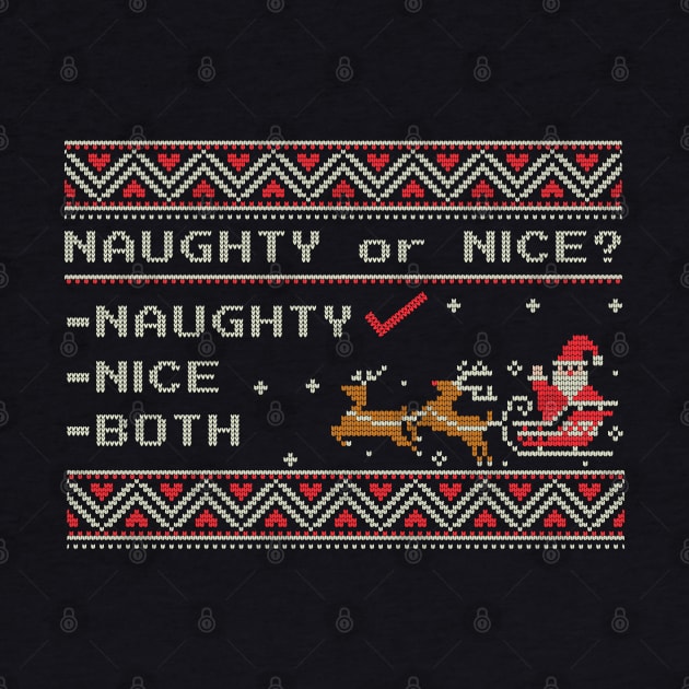 Naughty Checked - Ugly Christmas Sweater by Kicosh